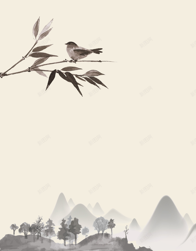 中国风水墨画传统节日平面广告psd设计背景_88icon https://88icon.com 中国风背景 书法 传统节日 倒影 墨迹 山峰 平面广告 水墨画 绘画美术
