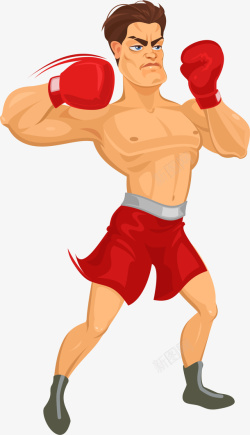 打拳击打拳击的男人插画高清图片