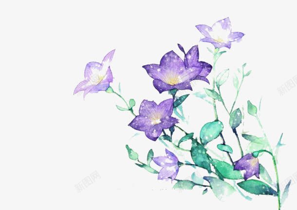 手绘创意水墨紫色的花卉png免抠素材_88icon https://88icon.com 创意 水墨 紫色 花卉