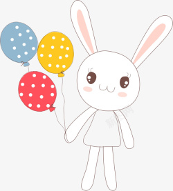 3个花纹兔子气球兔子动物高清图片