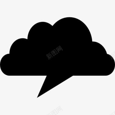 一个桌子云的形状像一个黑色的聊天气泡图标图标