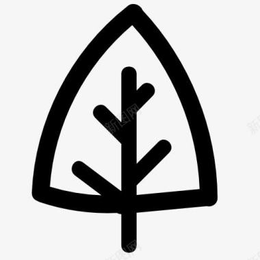 保护环境树木抽象的树轮廓图标图标