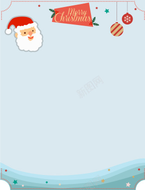卡通清新圣诞快乐海报背景矢量图背景