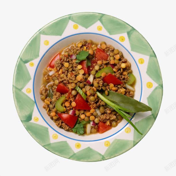 杂酱美食俯视图png免抠素材_88icon https://88icon.com 杂酱 美食俯视 肉酱 葱段 西红柿 香叶 香菜