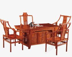 复古实木中国风桌椅素材