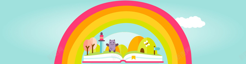 敞开书本中的世界矢量ai设计背景_88icon https://88icon.com 世界 书本 云朵 彩虹 怪兽 打开 树木 每天 矢量图 蜜蜂