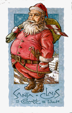 手绘圣诞老人卡片素材