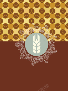 复古图腾欧式花纹面包吐司美食背景矢量图背景