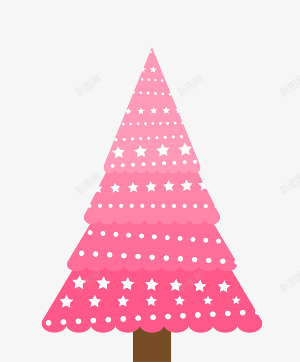 粉色卡通圣诞树png免抠素材_88icon https://88icon.com 冬季 圣诞节 星星树木 树木 粉色圣诞树 装饰图案