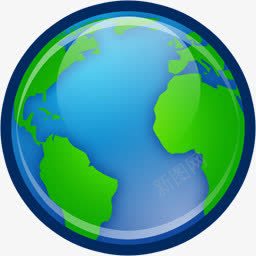卡通vista风格系统电脑图标蓝色地球图标