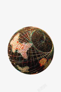 黑底绣花绣球素材