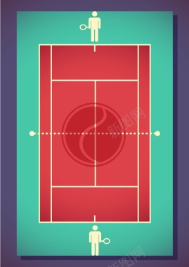 网球海报背景矢量图背景