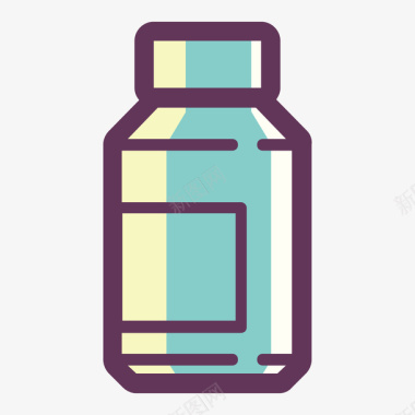 彩色手绘瓶子元素矢量图图标图标