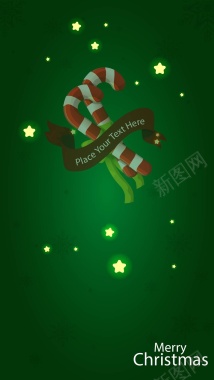 绿色圣诞星星圣诞礼物H5背景矢量图背景
