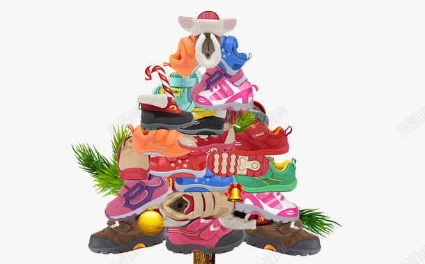 堆满圣诞树的鞋子png免抠素材_88icon https://88icon.com 产品实物 圣诞树 礼物 鞋子