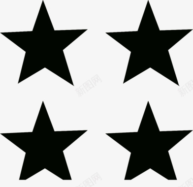 黑色的五角星的剪影图标图标