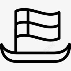 船的轮廓船旗的轮廓图标高清图片