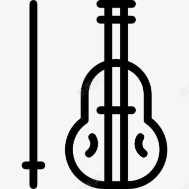 浪漫鲜花小提琴图标图标