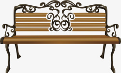 褐色公园座椅矢量图素材