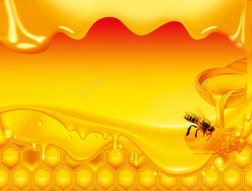 绿色健康蜂蜜海报背景背景