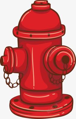 红色手绘消防栓素材