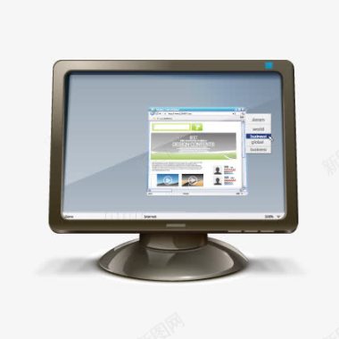 网页UI元素黑色台式电脑图标图标
