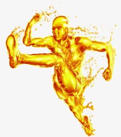 金色跑步铜人素材