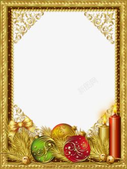 金色圣诞装饰框素材
