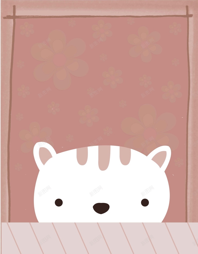 卡通动物粉色可爱插画背景矢量图ai设计背景_88icon https://88icon.com 动物 卡通 可爱 小清新 插画 猫咪 简约背景 粉色 矢量图