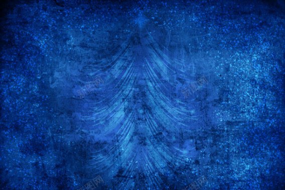 蓝色梦幻圣诞树背景背景