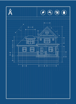 绘制图纸房屋绘制图纸蓝色背景矢量图高清图片