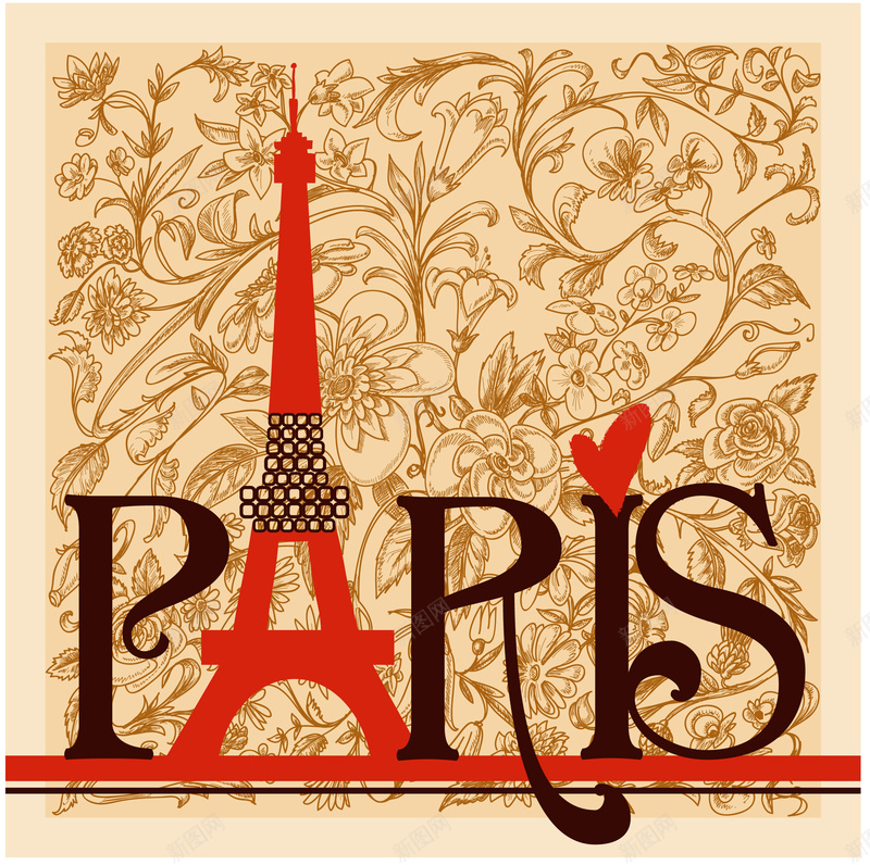 埃菲尔铁塔艺术字背景矢量ai设计背景_88icon https://88icon.com AI Paris 埃菲尔铁塔 巴黎 背景 艺术 艺术字 花卉 黄色 矢量图