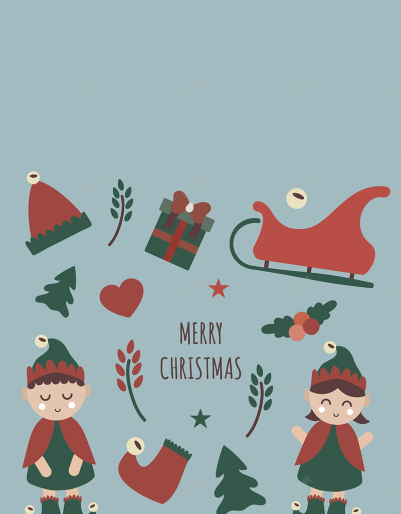 可爱圣诞元素背景矢量图ai设计背景_88icon https://88icon.com 卡通 圣诞 小孩 开心 手绘 童趣 节日 袜子 雪橇 矢量图