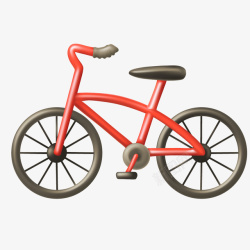 红色自行车卡通矢量图素材