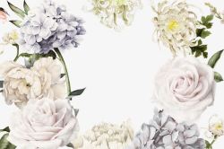 手绘水彩花卉装饰背景边框素材