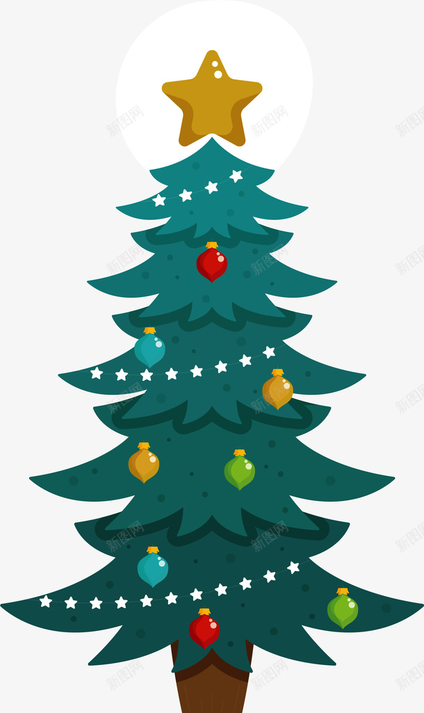 卡通圣诞树png免抠素材_88icon https://88icon.com 免抠图 卡通植物 圣诞树 扁平化 矢量图案 设计图