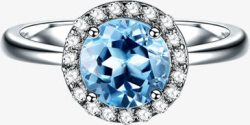 创意合成质感蓝色宝石钻戒素材