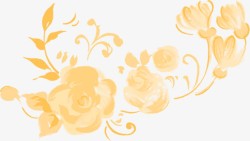 中秋节黄色水彩花朵包装素材