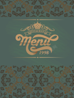 百年经典餐厅欧式简约菜单美食背景矢量图海报