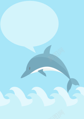 海豚海报背景矢量图背景
