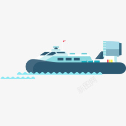 海运船卡通蓝色船矢量图高清图片