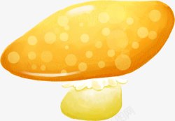 黄色手绘蘑菇素材