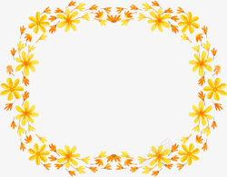 黄色花卉装饰边框素材