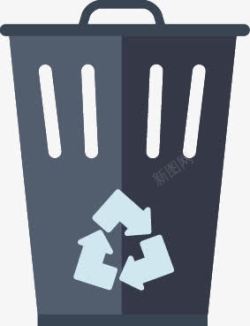 扁平化垃圾箱回收站素材