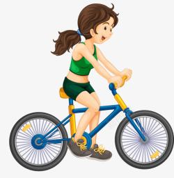 女孩骑自行车素材