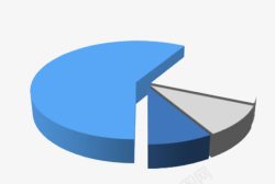 蓝色扇形统计图素材
