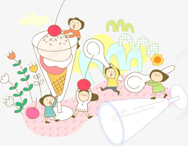吃冰淇淋的小朋友png免抠素材_88icon https://88icon.com PNG素材 冰淇淋 卡通 小朋友