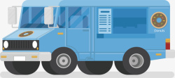 蓝色的大货车矢量图素材