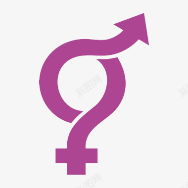 紫色本子卡通紫色性别男女图标结合图标