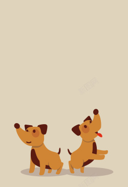 开心的狗狗卡通可爱宠物狗狗海报背景矢量图高清图片